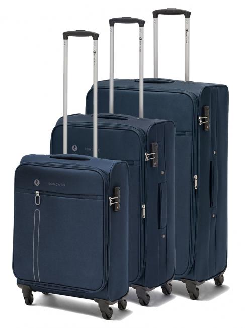 R RONCATO ONE WAY Set of 3 hand luggage trolley, medium exp, large exp Dark blue - Trolley Set