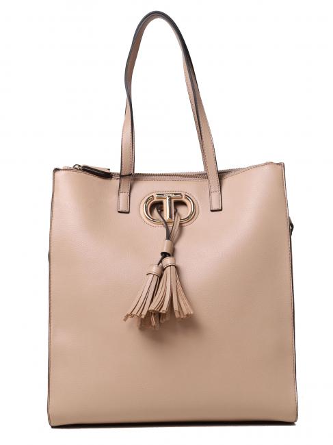 TWINSET WINDOW OVAL T Vertical tote bag cuban sand - Women’s Bags