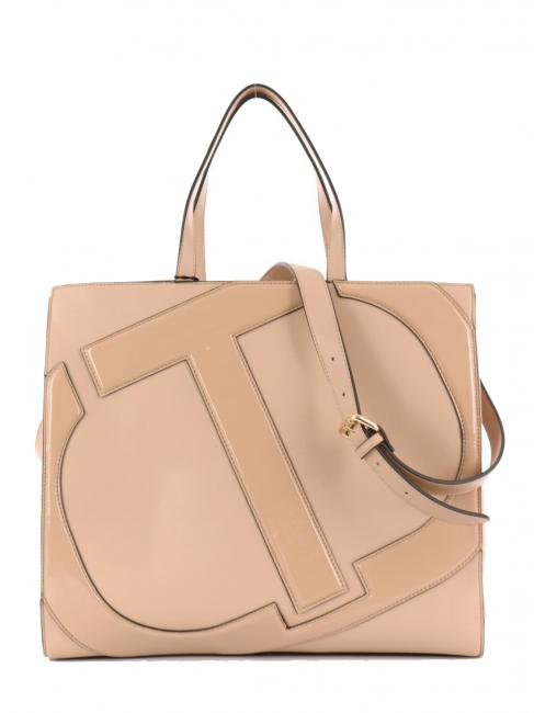 TWINSET PATCH OVAL Shopping bag with shoulder strap cuban sand - Women’s Bags