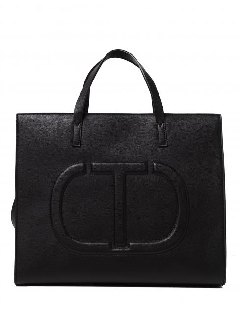 TWINSET EMBOSSED LOGO Shopping bag with logo black - Women’s Bags