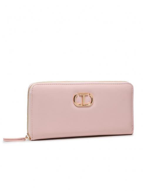 TWINSET BICOLOR UNLINED Large zip around wallet light pink - Women’s Wallets