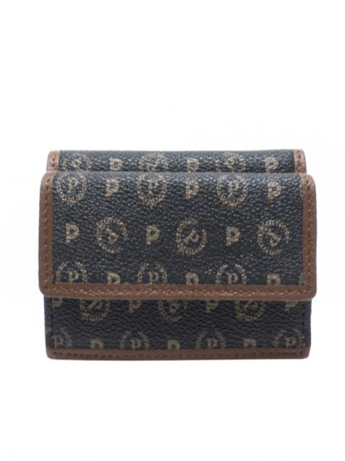 POLLINI HERITAGE Wallet with flap black brown - Women’s Wallets