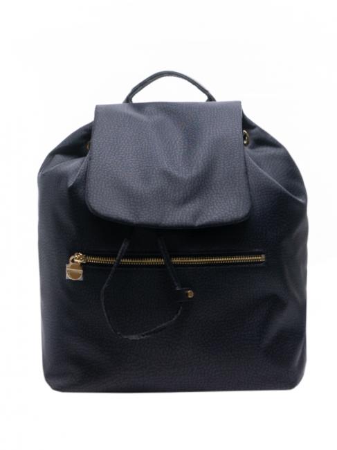 BORBONESE MEDIUM ECO LINE Medium backpack in fabric dark black - Women’s Bags