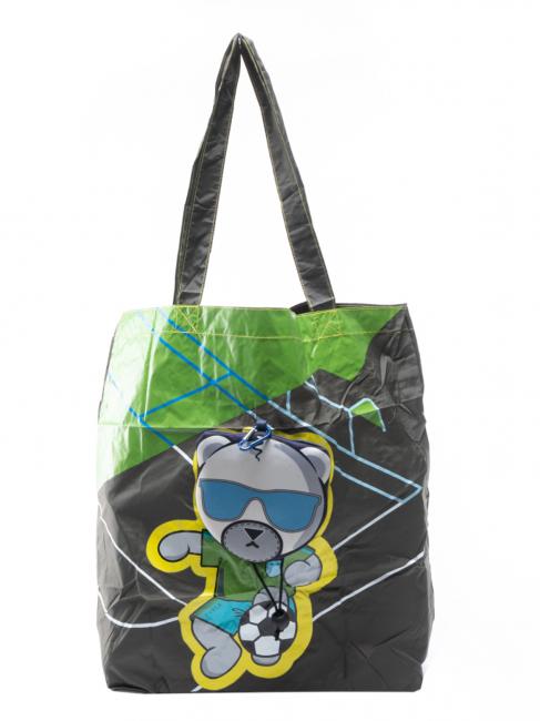 FURLA ULISSE Kuma football print nylon bag washes a + green tones - Women’s Bags