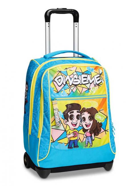 DINSIEME BIG SCHOOL  Backpack with trolley azur - Backpack trolleys
