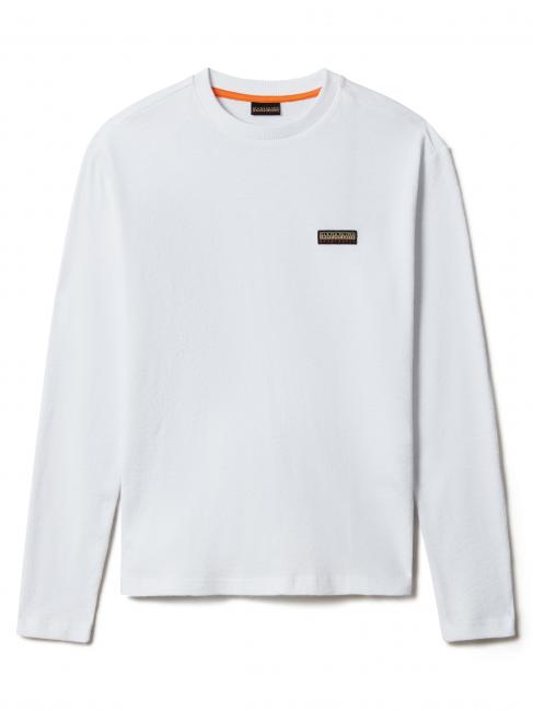 NAPAPIJRI S-MAEN Long-sleeved cotton crew neck sweater bright white 002 - Men's Sweaters