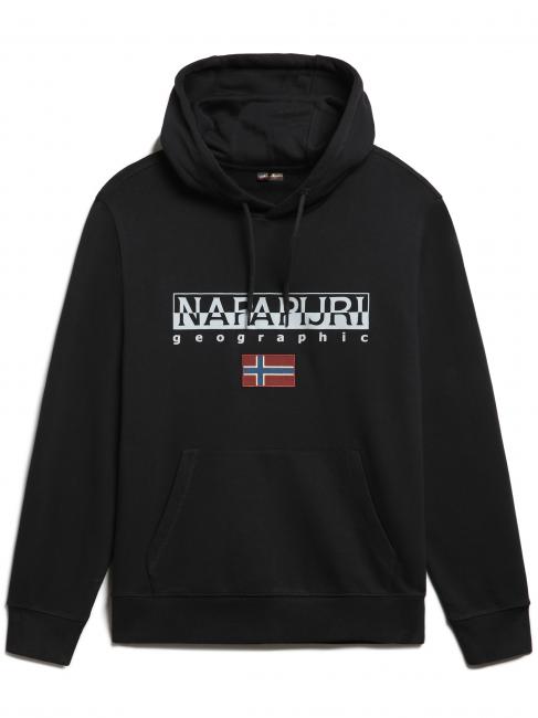 NAPAPIJRI B-AYAS Hooded sweatshirt with flag and logo black 041 - Sweatshirts