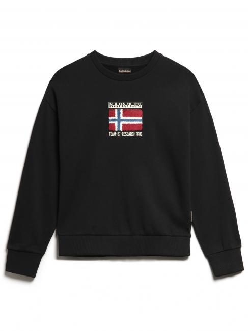 NAPAPIJRI B-VERRES W Cotton flag crewneck sweatshirt black 041 - Women's Sweatshirts