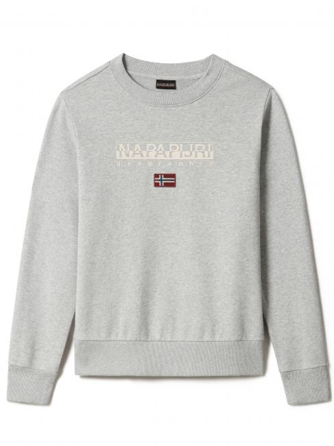 NAPAPIJRI B-AYAS W Written crewneck sweatshirt and flag light gray melange - Women's Sweatshirts