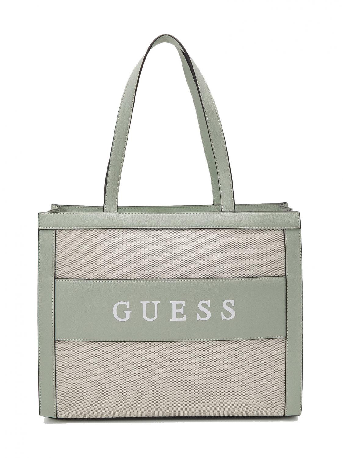 Guess Salford Tote Bag Natural / Sage - Buy At Outlet Prices!