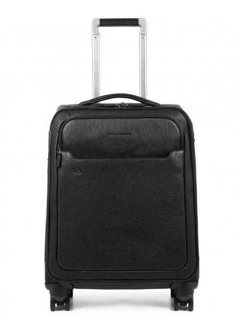 PIQUADRO BLACK SQUARE Hand luggage trolley in leather Black - Hand luggage