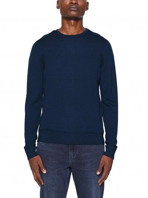 CALVIN KLEIN SUPERIOR WOOL Round neck wool sweater Calvin Navy - Men's Sweaters