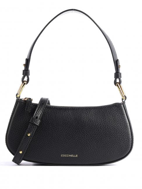 COCCINELLE MERVEILLE Shoulder bag in textured leather Black - Women’s Bags