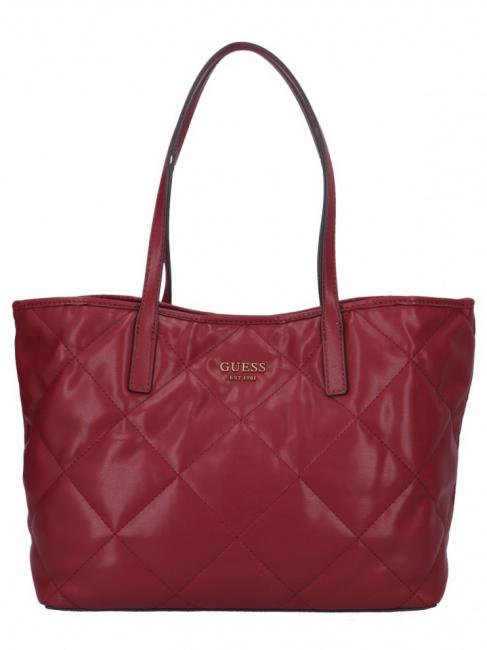 GUESS VIKKY Quilted-effect shopper RED - Women’s Bags
