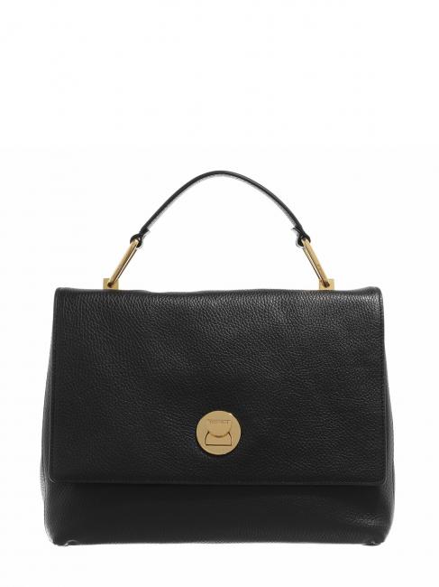 COCCINELLE LIYA Handbag, with shoulder strap, in hammered leather Black - Women’s Bags