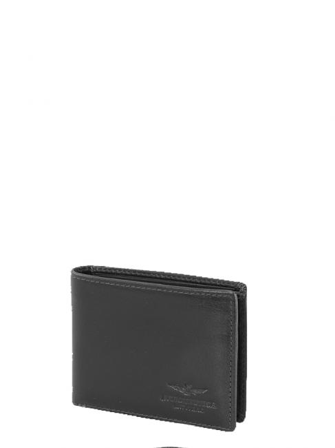 AERONAUTICA MILITARE TARGET Leather wallet Black - Men’s Wallets