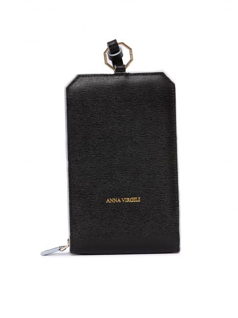 ANNA VIRGILI Porta card zip pelle saffiano  BLACK - Women’s Wallets