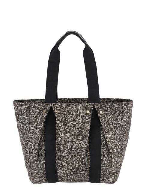 BORBONESE CLOUDETTE Shopping Bag OP / NATURAL / BLACK - Women’s Bags