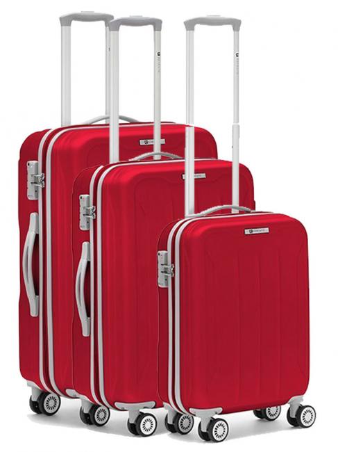 R RONCATO FLIGHT Set of 3 hand luggage trolleys, medium, large Red - Trolley Set