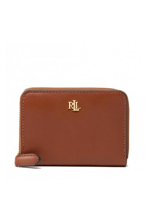 RALPH LAUREN RL LOGO Small leather zip wallet laurennavy / laurentan - Women’s Wallets