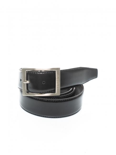 UNGARO Cintura double face in pelle fibbia classica, can be shortened to measure black / dark brown - Belts