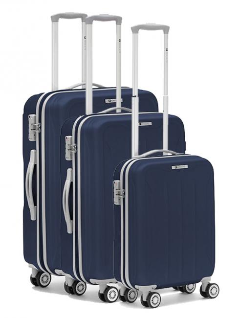 R RONCATO FLIGHT Set of 3 hand luggage trolleys, medium, large night blue - Trolley Set