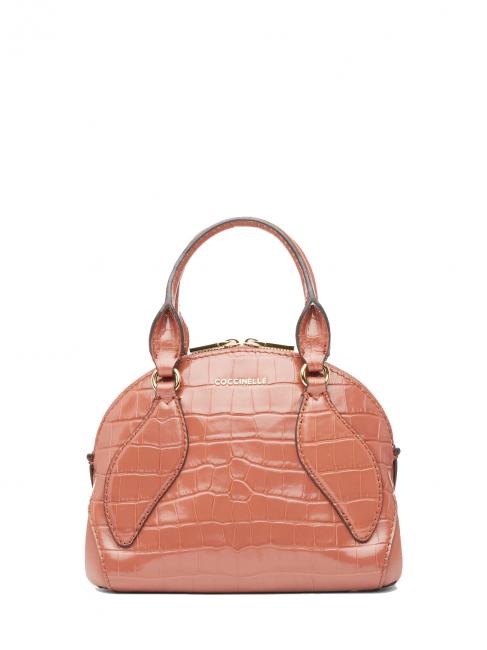 COCCINELLE COLETTE Croco Shiny Soft Mini Bugatti by hand, with shoulder strap cinnam - Women’s Bags