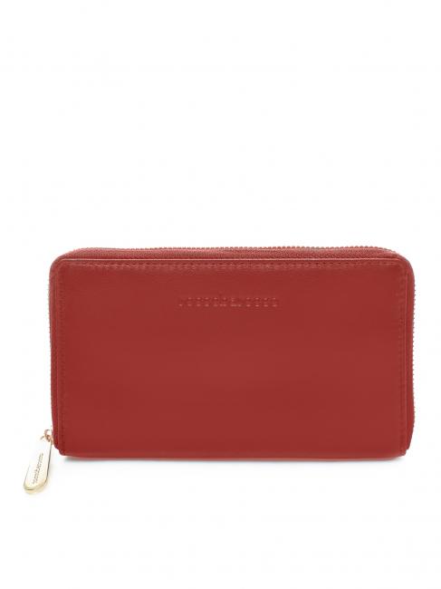 ROCCOBAROCCO Portafoglio grande zip around in pelle  red - Women’s Wallets