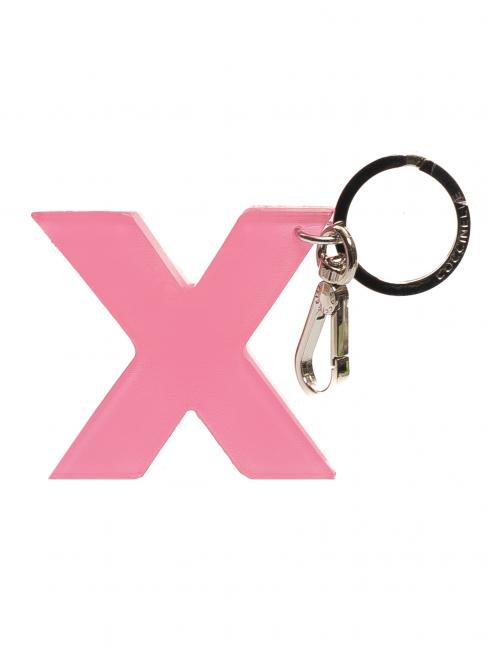 COCCINELLE LETTERA X Keychain in plexiglass and metal bubblegum - Key holders