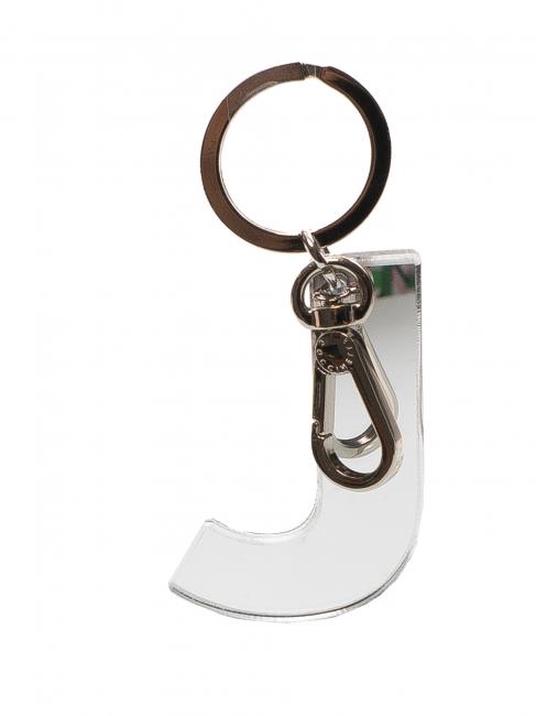 COCCINELLE LETTERA J Keychain in plexiglass and metal SILVER - Key holders
