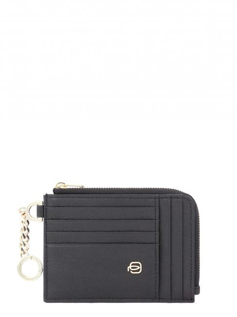 PIQUADRO CIRCLE Leather card holder / key holder Black - Men’s Wallets