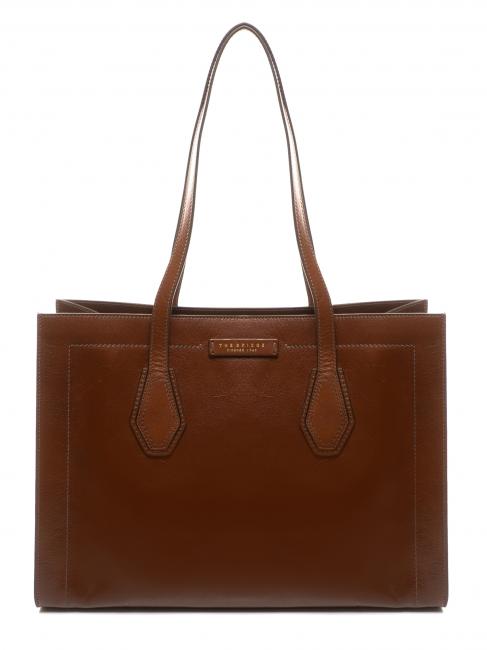 THE BRIDGE GIOVANNA Large leather shopping bag BROWN - Women’s Bags