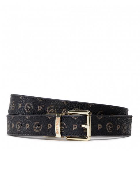 POLLINI HERITAGE  Double face belt, can be shortened to measure black brown - Belts