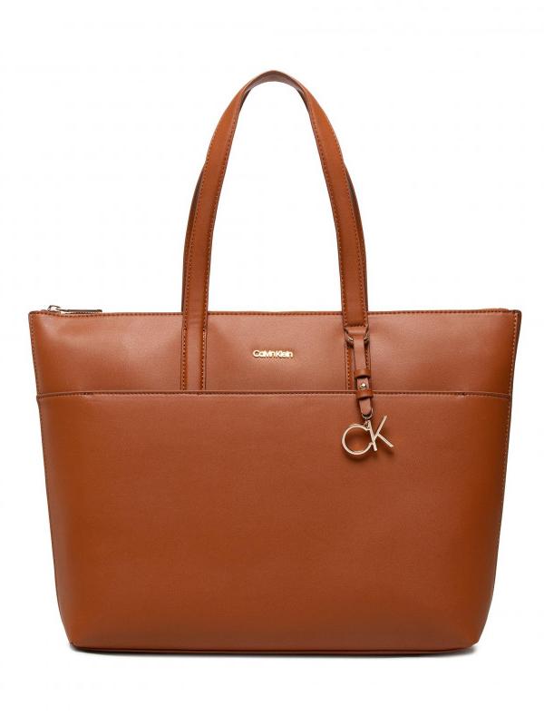 Calvin Klein Ck Must Shopping Bag With Slip Pocket Cognac - Buy At Outlet  Prices!