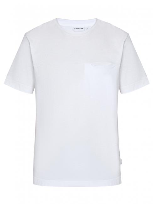CALVIN KLEIN CUTLINE POCKET COMFORT Cotton T-shirt Bright White - T-shirt