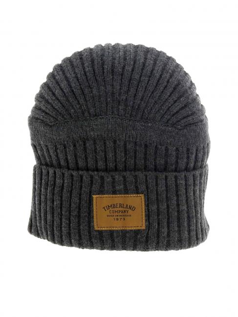 TIMBERLAND RIBBED Hat with cuff charcoal heather - Hats