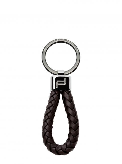PORSCHE DESIGN LEATHER CORD Made in Italy keychain MORO - Key holders