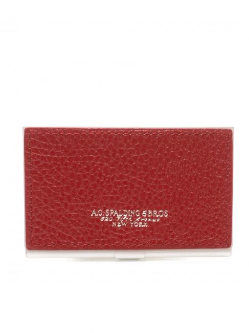 SPALDING Porta Biglietti da Visita In leather and aluminum red - Men’s Wallets
