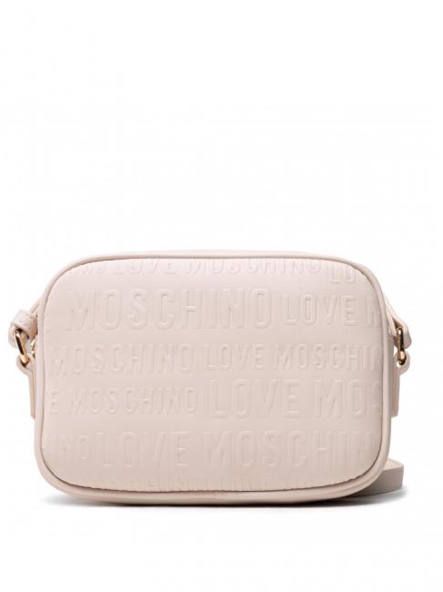 LOVE MOSCHINO EMBOSSED Camera bag with shoulder strap ivory - Women’s Bags