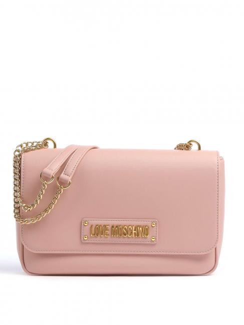 LOVE MOSCHINO FUR SCARF Shoulder bag with chain rose - Women’s Bags