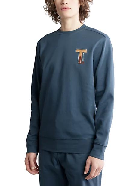 TIMBERLAND ELEVATED Cotton crewneck sweatshirt dark denim - Sweatshirts
