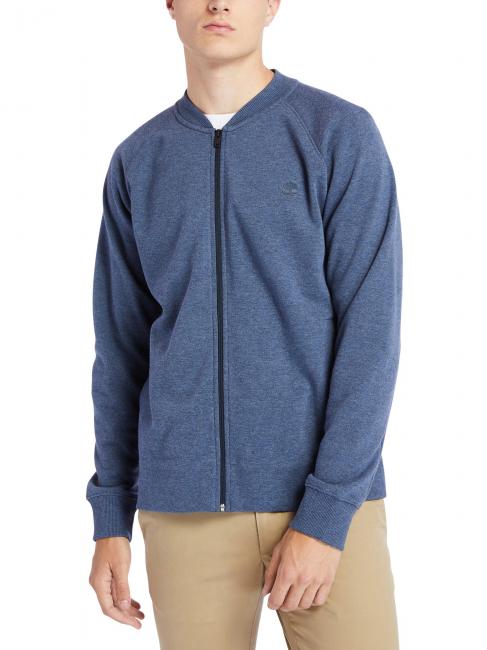 TIMBERLAND PIQUE MELANGE Full zip sweater dark sapphire heather - Men's Sweaters