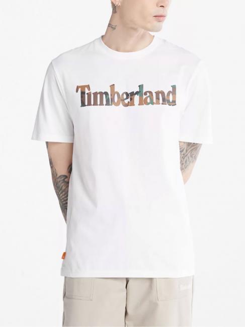 TIMBERLAND CAMO LINEAR Cotton T-shirt white - T-shirt