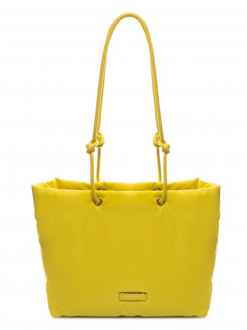 GIANNI CHIARINI KATE Shopping bag in leather and nylon pollen - Women’s Bags