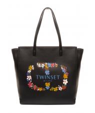 TWINSET LOGO OVAL T FLOREALE Shopping bag - Women&rsquo;s Bags