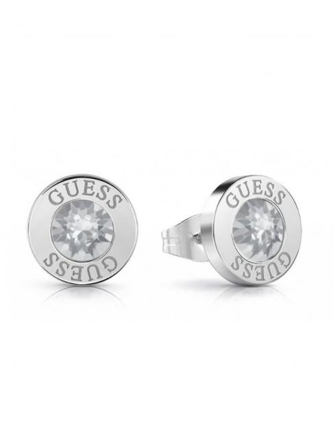 GUESS CLEAR CRYSTAL AND LOGO STUDS Earrings SILVER - Earrings