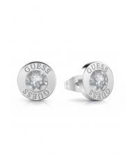 GUESS CLEAR CRYSTAL AND LOGO STUDS Earrings SILVER - Earrings - 1