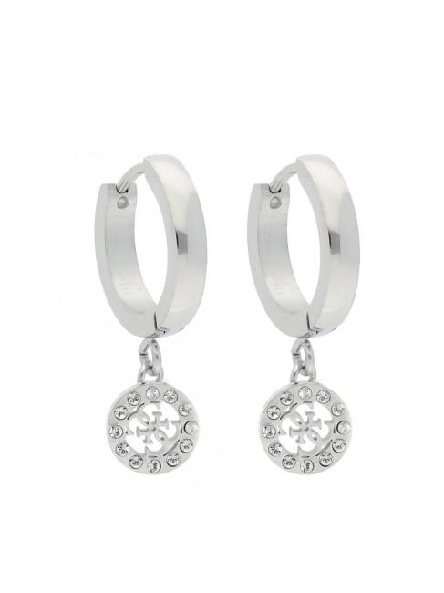 GUESS 4G CHARM AND CRYSTALS HUGGIES Earrings SILVER - Earrings