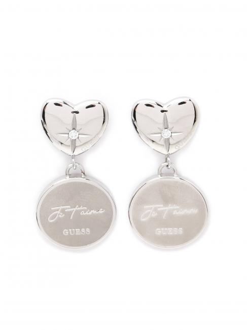 GUESS PENDANT HEART AND COIN Earrings SILVER - Earrings