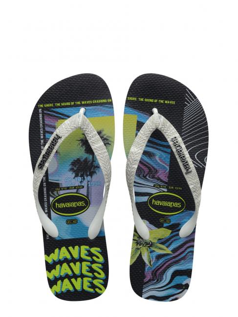 HAVAIANAS TOP INFINITY Printed flip flops white/black/grey - Men’s shoes